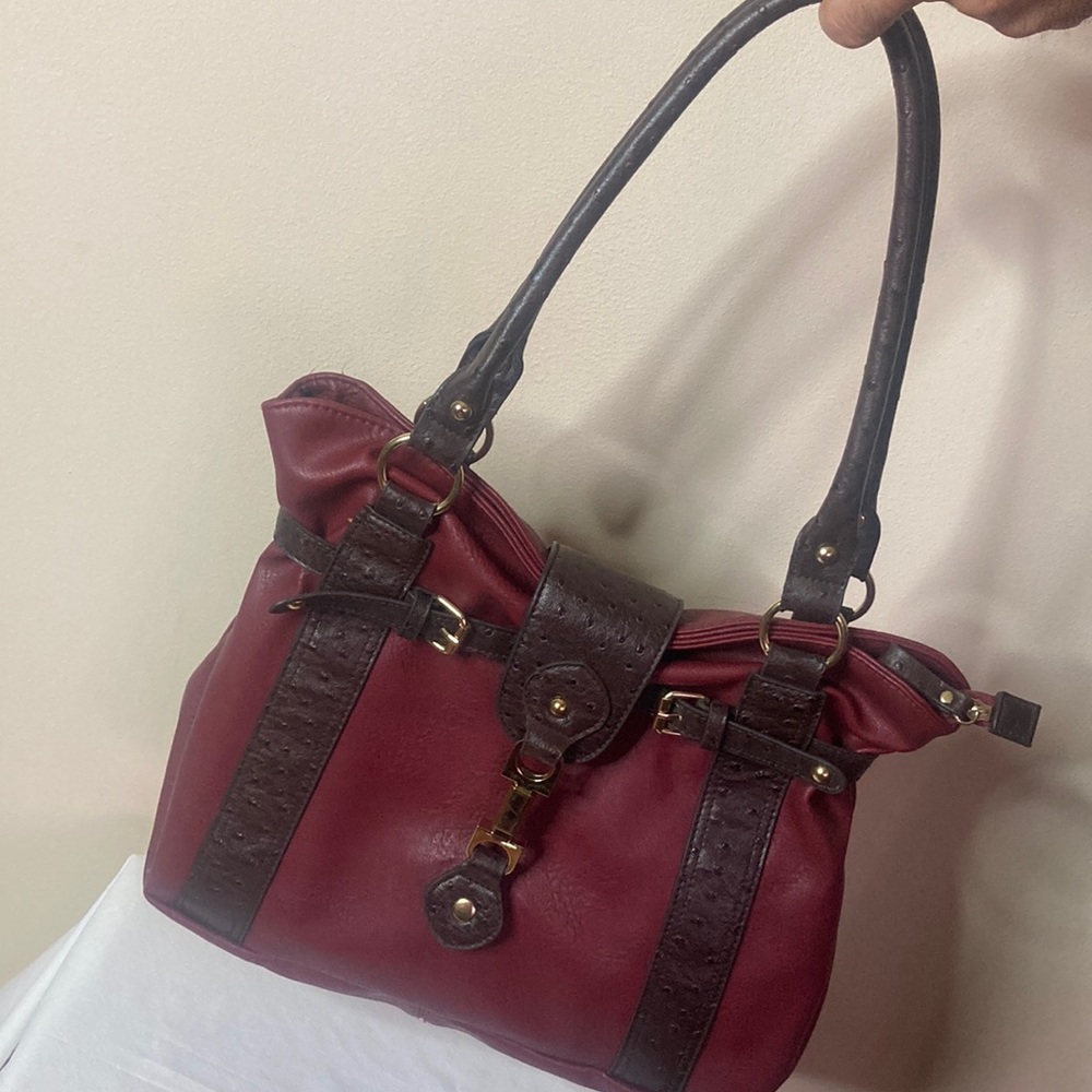 GAL FAUX LEATHER PURSE COLOR MOROON / BROWN